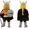 Orange Black Yellow Viking Mascot Costume