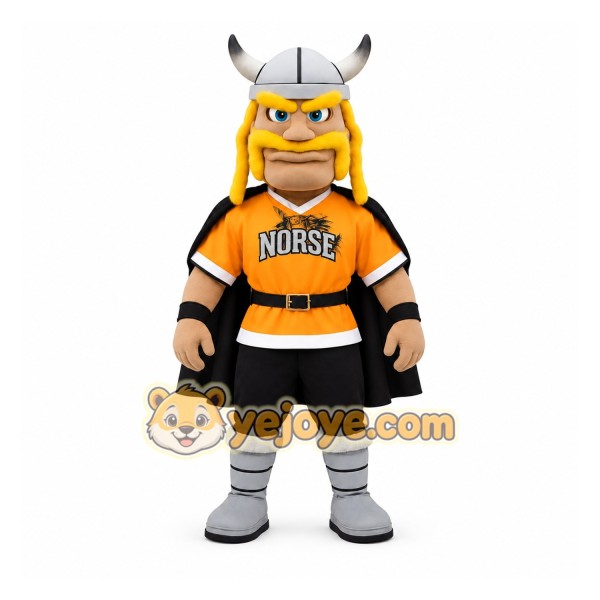 Orange Black Yellow Viking Mascot Costume
