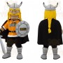Orange Black Yellow Viking Mascot Costume