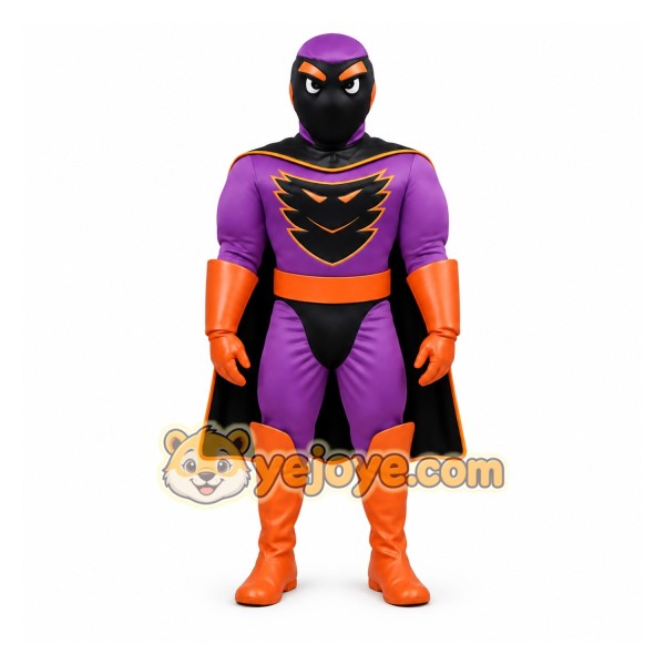 Purple Orange Superhero Mascot Costume