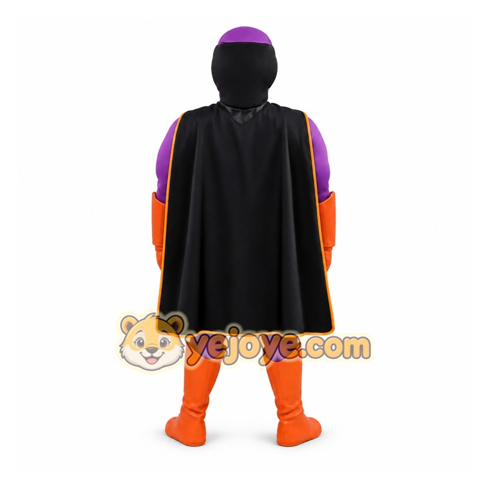 Purple Orange Superhero Mascot Costume Purple Orange Superhero Mascot Costume