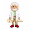 White Beige Old Scientist Mascot Costume White Beige Old Scientist Mascot Costume