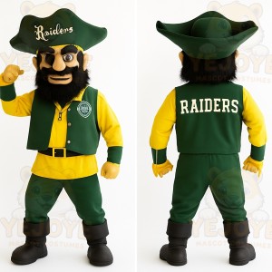 Green Yellow Pirate Mascot Costume