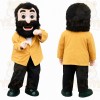 Yellow Black Bearded Man Mascot Costume