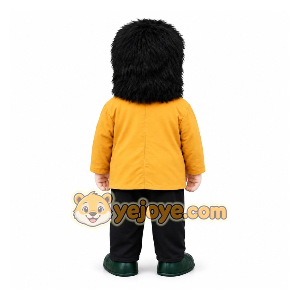 Yellow Black Bearded Man Mascot Costume Yellow Black Bearded Man Mascot Costume