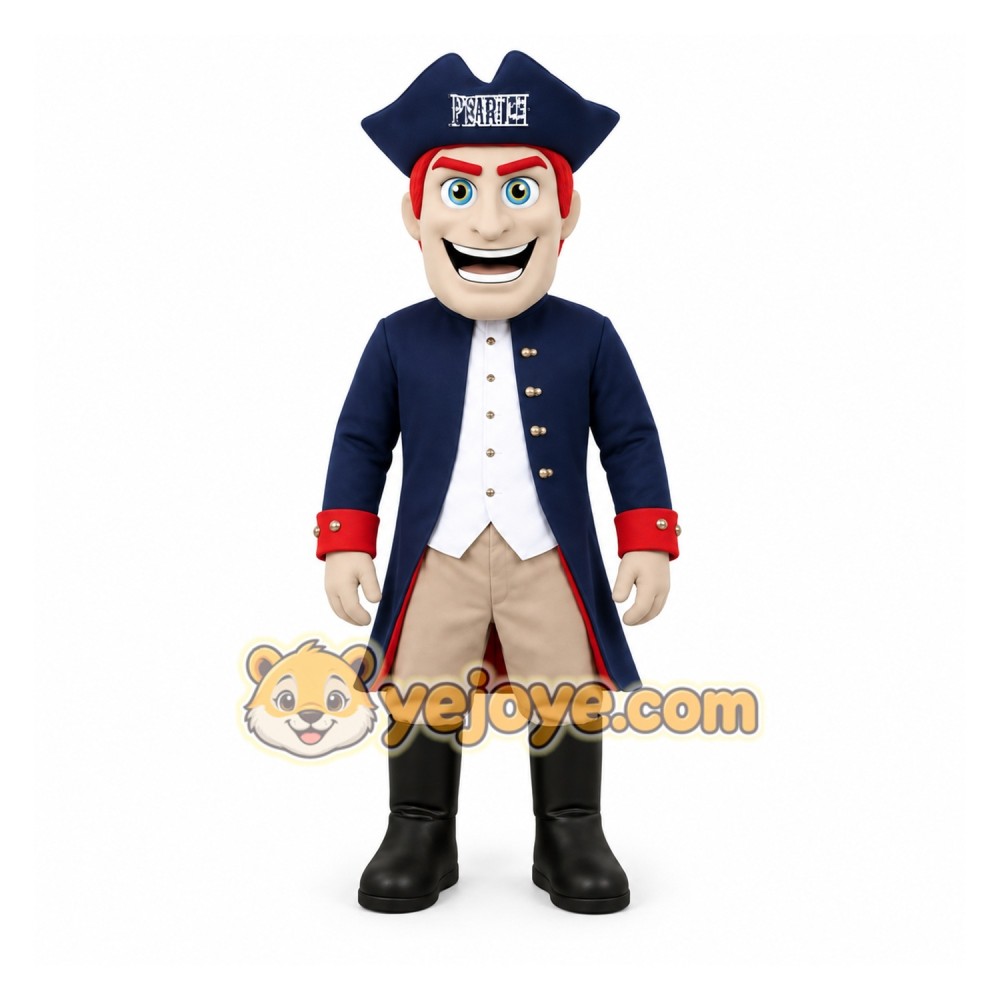 Navy Red Pirate Mascot Costume Navy Red Pirate Mascot Costume