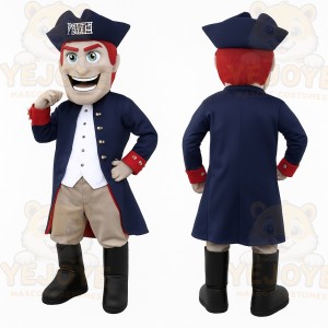 Navy Red Pirate Mascot Costume