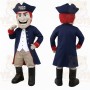 Navy Red Pirate Mascot Costume