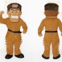 Tan Brown Fringed Frontiersman Mascot Costume