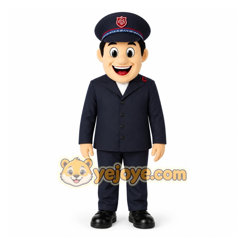 Navy Blue Police Officer Mascot Costume Navy Blue Police Officer Mascot Costume