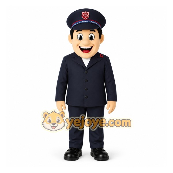 Navy Blue Police Officer Mascot Costume
