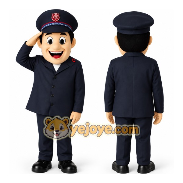 Navy Blue Police Officer Mascot Costume