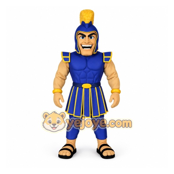 Blue Yellow Spartan Warrior Mascot Costume