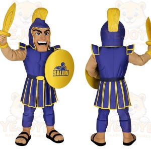 Blue Yellow Spartan Warrior Mascot Costume