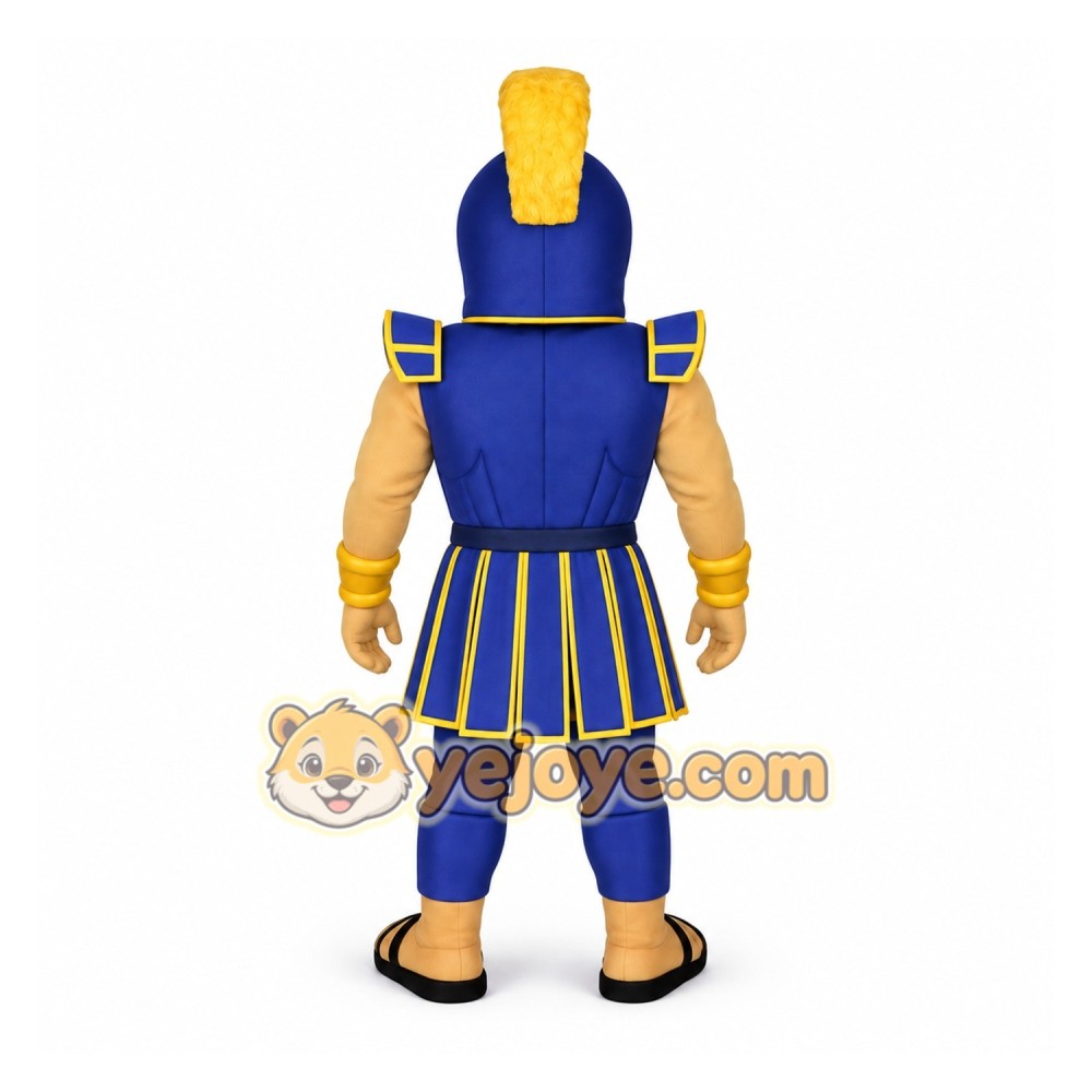Blue Yellow Spartan Warrior Mascot Costume Blue Yellow Spartan Warrior Mascot Costume