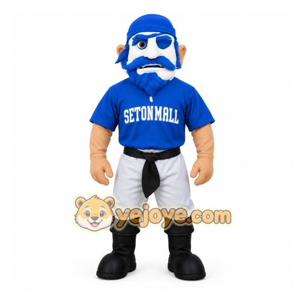 Blue White Pirate Mascot Costume