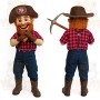 Red Black Bearded Miner Mascot Costume