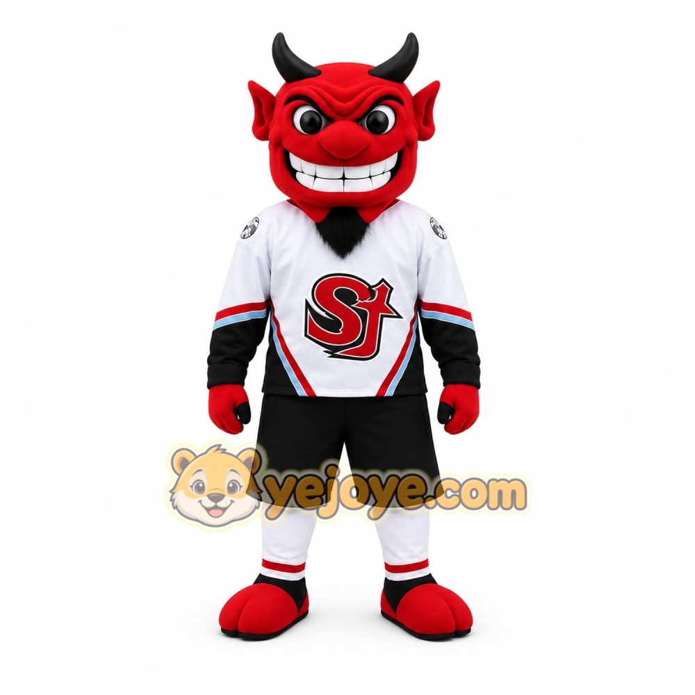 Red Black White Devil Mascot Costume