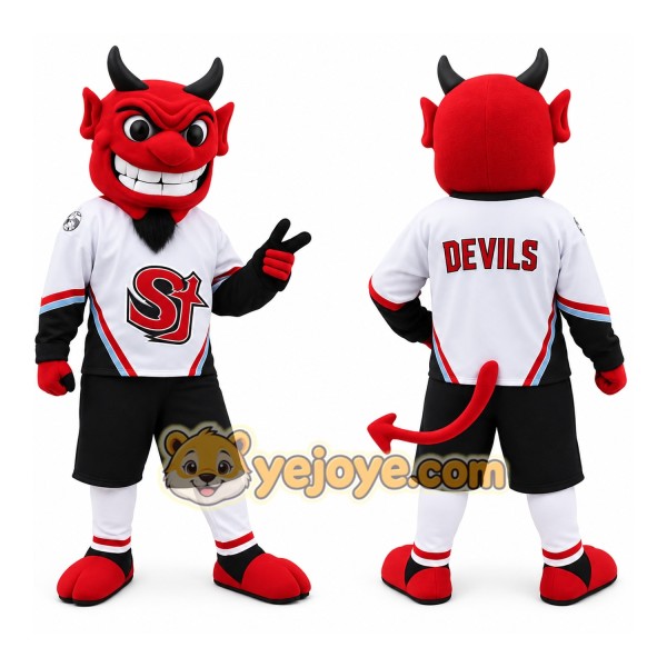 Red Black White Devil Mascot Costume