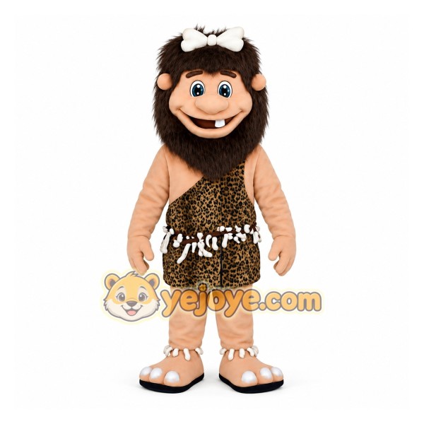 Brown Tan Leopard Caveman Mascot Costume