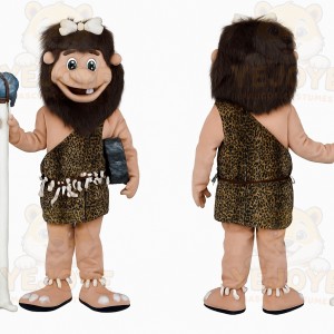 Brown Tan Leopard Caveman Mascot Costume