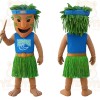 Blue Green Brown Hula Tiki Man Mascot Costume