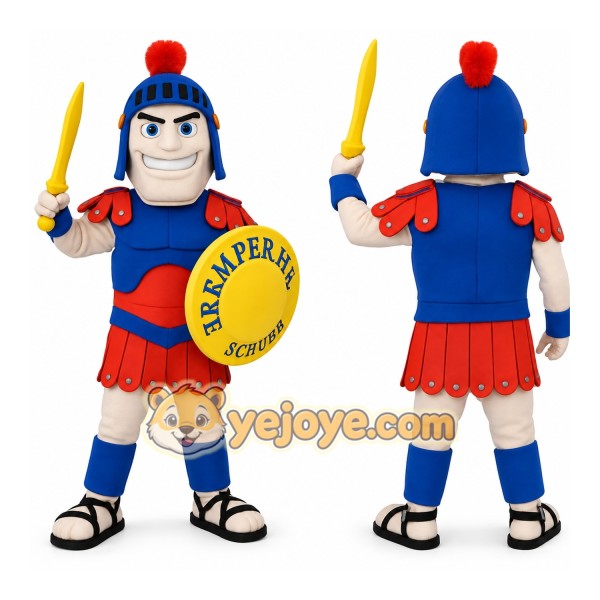 Blue Red Yellow Roman Soldier Mascot Costume