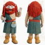 Red Hair Green Plaid Highlander Mascot Costume