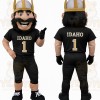 Black Gold Viking Football Player Mascot Costume