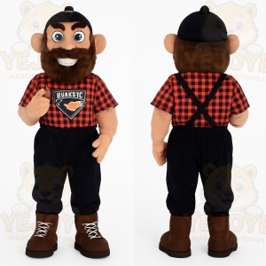 Red Black Lumberjack Mascot Costume