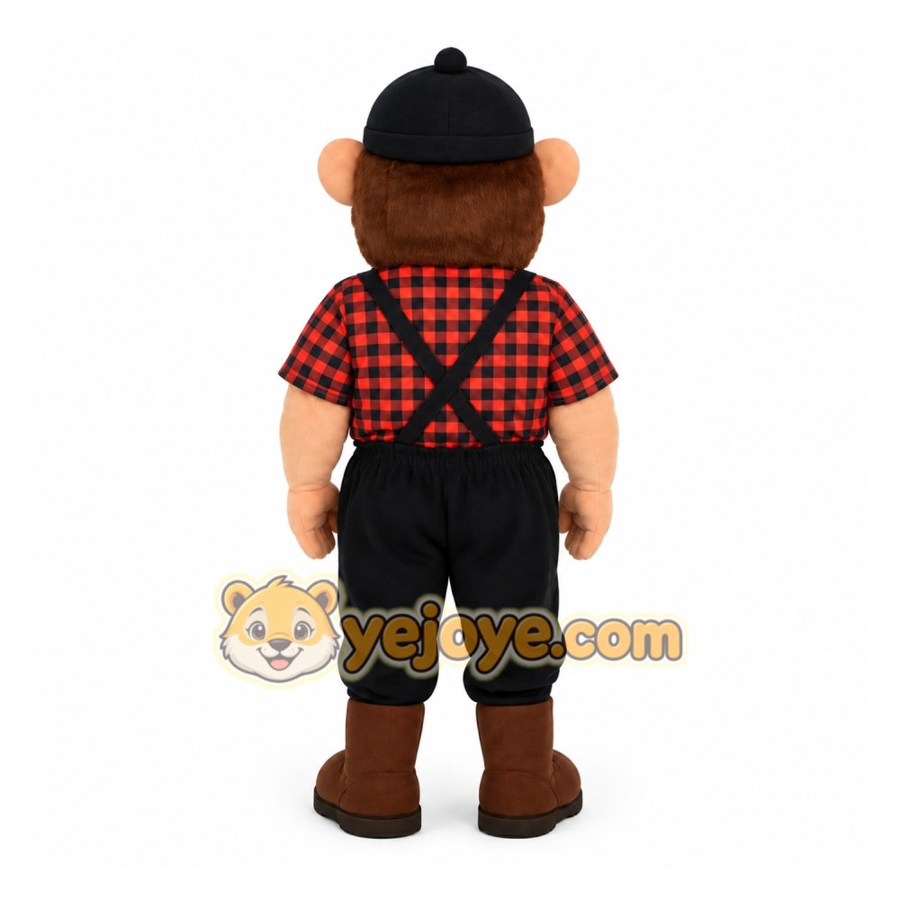 Red Black Lumberjack Mascot Costume