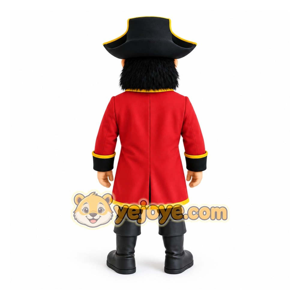 Red Black Bearded Pirate Mascot Costume Red Black Bearded Pirate Mascot Costume