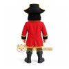 Red Black Bearded Pirate Mascot Costume Red Black Bearded Pirate Mascot Costume