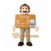 Tan Beige Credit Card Man Mascot Costume Tan Beige Credit Card Man Mascot Costume
