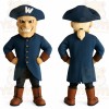 Navy Blue Brown Colonial Man Mascot Costume