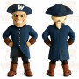 Navy Blue Brown Colonial Man Mascot Costume