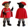 Red Black Mustached Pirate Mascot Costume