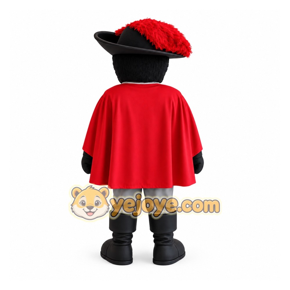 Red Black Mustached Pirate Mascot Costume Red Black Mustached Pirate Mascot Costume
