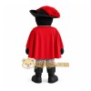 Red Black Mustached Pirate Mascot Costume Red Black Mustached Pirate Mascot Costume