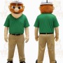 Green Khaki Construction Worker Mascot Costume