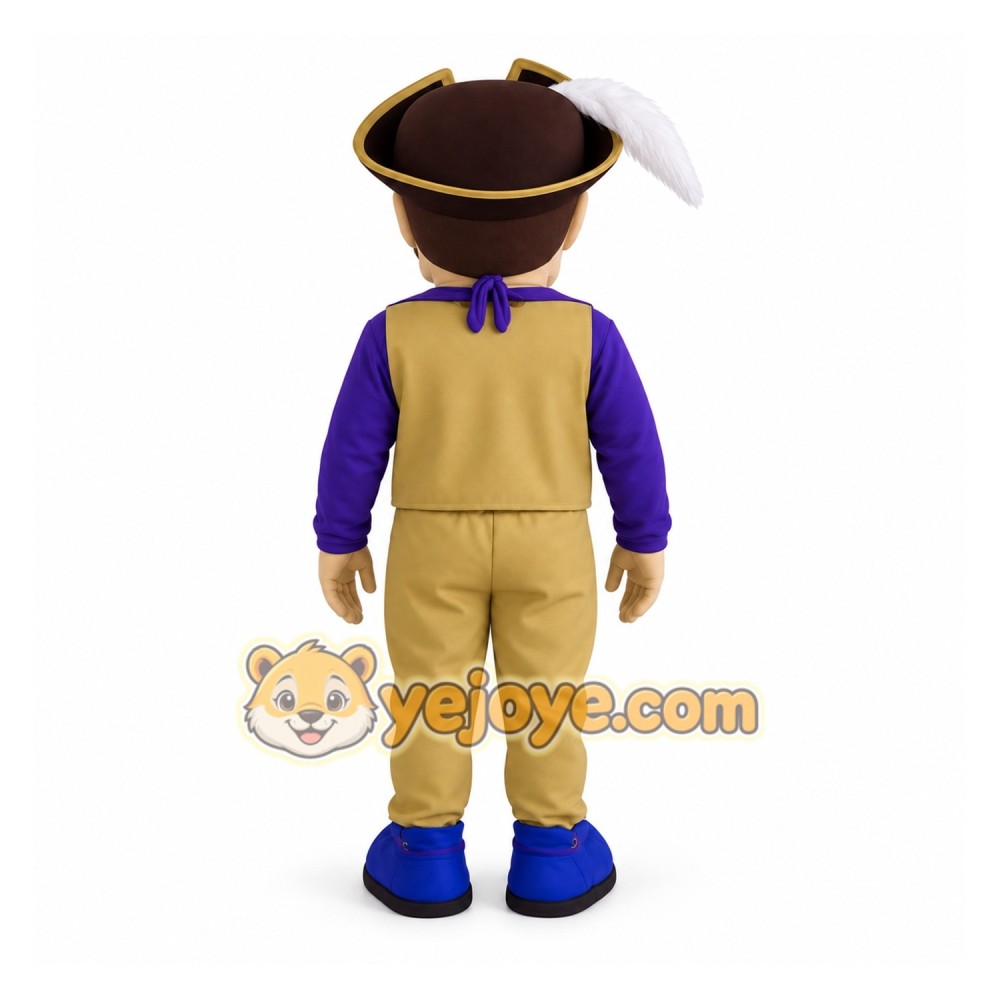 Purple Gold Colonial Gentleman Mascot Costume