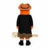 Orange Black Bearded Pirate Mascot Costume