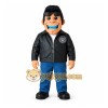 Black Blue Biker Man Mascot Costume Black Blue Biker Man Mascot Costume