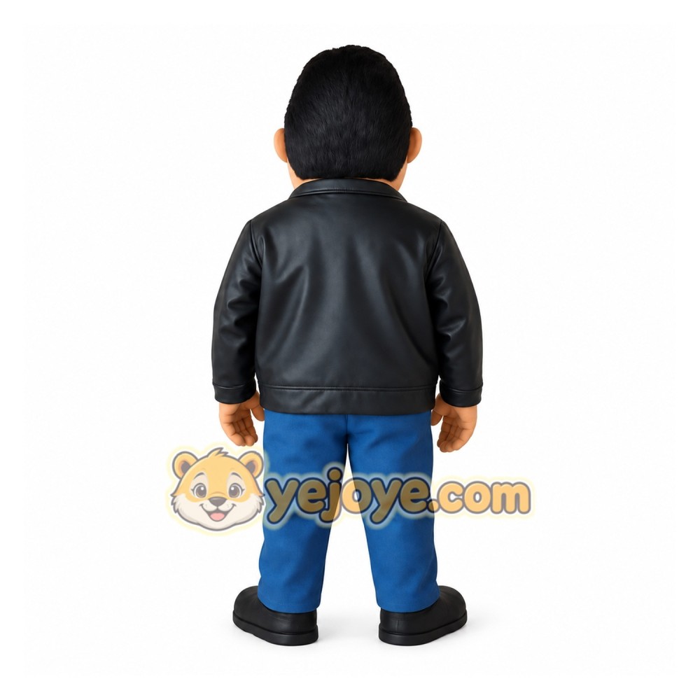 Black Blue Biker Man Mascot Costume Black Blue Biker Man Mascot Costume