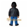 Black Blue Biker Man Mascot Costume Black Blue Biker Man Mascot Costume