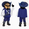 Navy Blue White Musketeer Mascot Costume