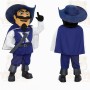 Navy Blue White Musketeer Mascot Costume