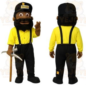 Yellow Black Bearded Beekeeper Mascot Costume