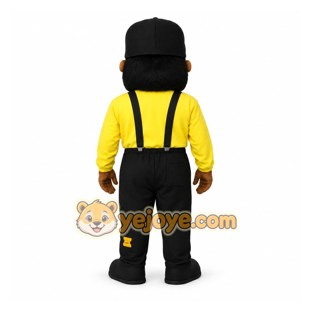 Yellow Black Bearded Beekeeper Mascot Costume Yellow Black Bearded Beekeeper Mascot Costume