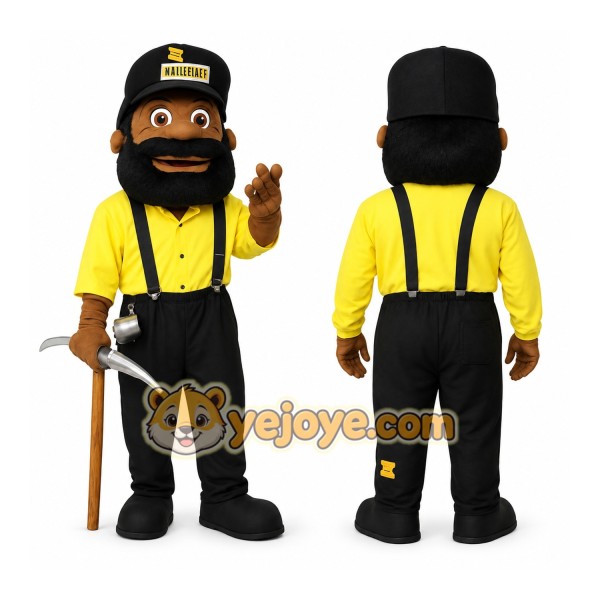 Yellow Black Bearded Beekeeper Mascot Costume